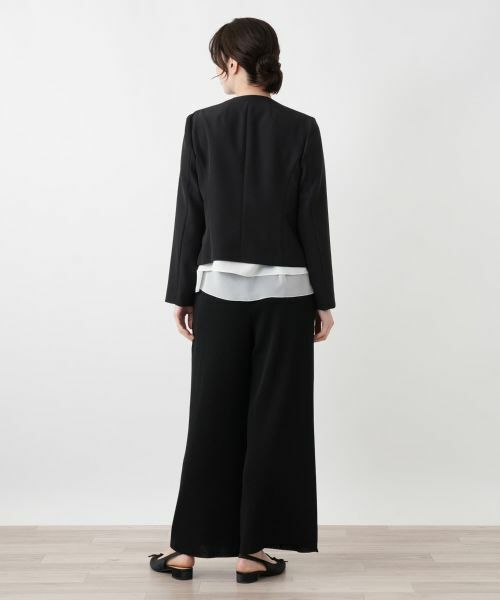 Leilian / レリアン テーラードジャケット | ノーカラーVネックジャケット【Leilian WHITE LABEL】 | 詳細3