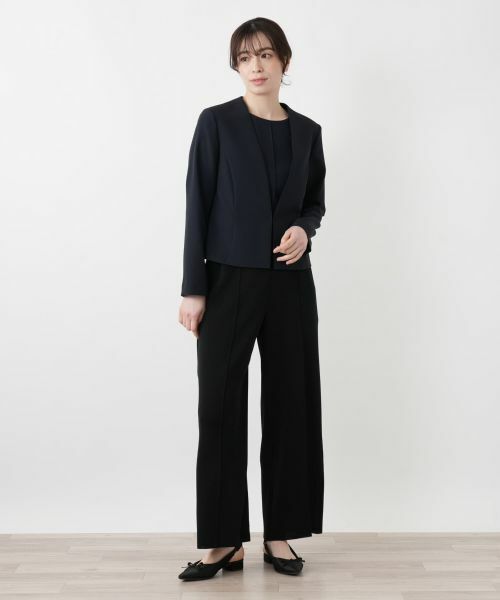 Leilian / レリアン テーラードジャケット | ノーカラーVネックジャケット【Leilian WHITE LABEL】 | 詳細4