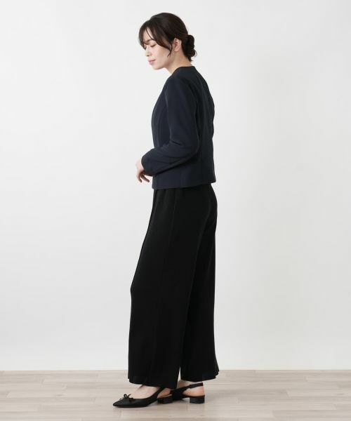 Leilian / レリアン テーラードジャケット | ノーカラーVネックジャケット【Leilian WHITE LABEL】 | 詳細5