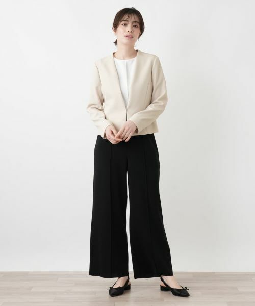 Leilian / レリアン テーラードジャケット | ノーカラーVネックジャケット【Leilian WHITE LABEL】 | 詳細7