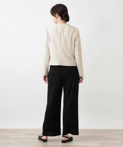 Leilian / レリアン テーラードジャケット | ノーカラーVネックジャケット【Leilian WHITE LABEL】 | 詳細9