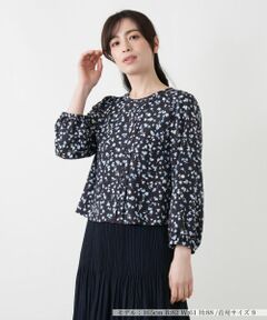 プリントボリュームブラウス【Leilian WHITE LABEL】