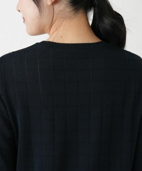 Leilian / レリアン ニット・セーター | チェーン柄切替クルーネックニット【ROCHAS Premiere】【RATTI】 | 詳細13