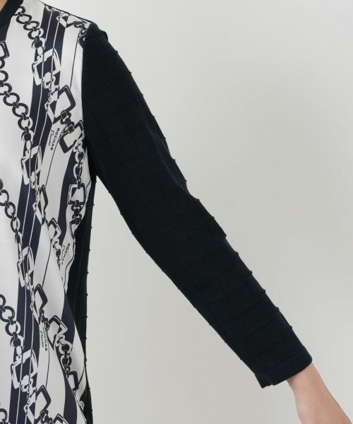 Leilian / レリアン ニット・セーター | チェーン柄切替クルーネックニット【ROCHAS Premiere】【RATTI】 | 詳細14