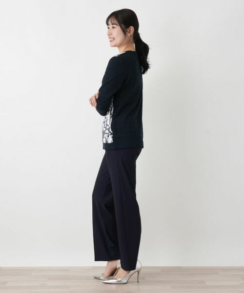 Leilian / レリアン ニット・セーター | チェーン柄切替クルーネックニット【ROCHAS Premiere】【RATTI】 | 詳細2