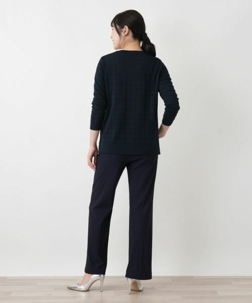 Leilian / レリアン ニット・セーター | チェーン柄切替クルーネックニット【ROCHAS Premiere】【RATTI】 | 詳細3