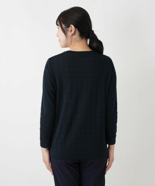 Leilian / レリアン ニット・セーター | チェーン柄切替クルーネックニット【ROCHAS Premiere】【RATTI】 | 詳細6