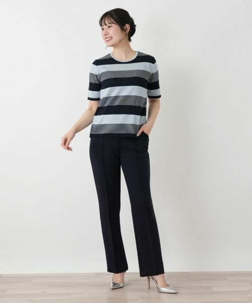 Leilian / レリアン ニット・セーター | ボーダークルーネックニット【ROCHAS Premiere】 | 詳細1