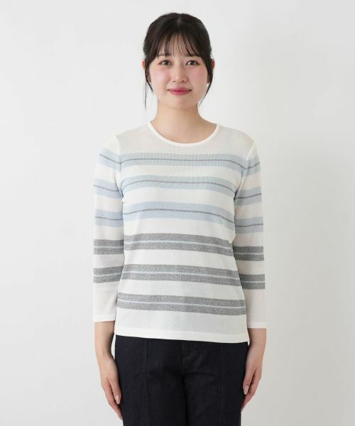 Leilian / レリアン ニット・セーター | ボーダークルーネックニット【ROCHAS Premiere】 | 詳細7
