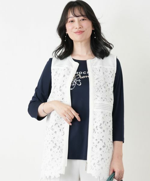 Leilian / レリアン カットソー | 刺繍クルーネックカットソー【ROCHAS Premiere】 | 詳細5