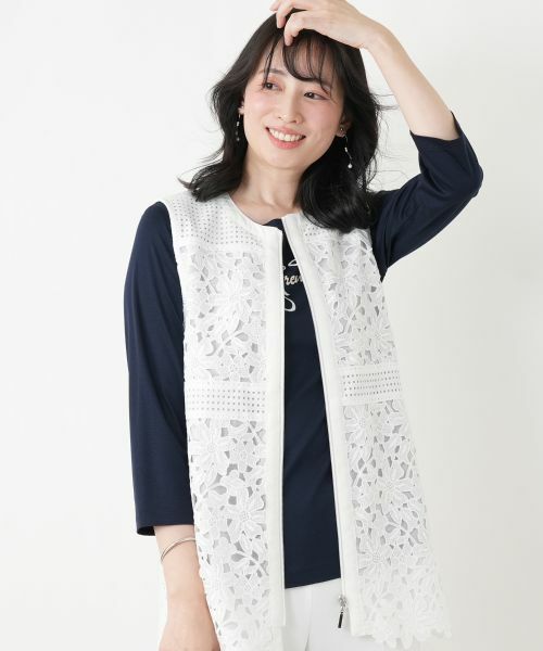 Leilian / レリアン カットソー | 刺繍クルーネックカットソー【ROCHAS Premiere】 | 詳細6