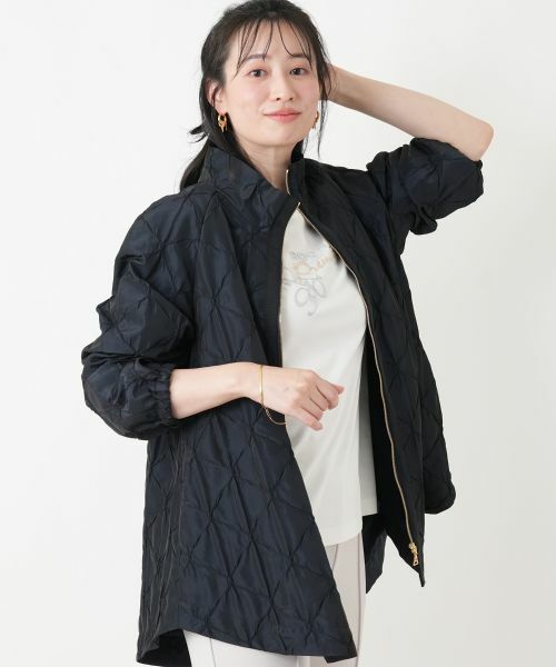 Leilian / レリアン その他アウター | スタンドカラージップコート【ROCHAS Premiere】（ネイビー）