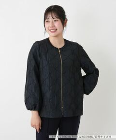 Leilian / レリアン テーラードジャケット | ノーカラージップジャケット【ROCHAS Premiere】