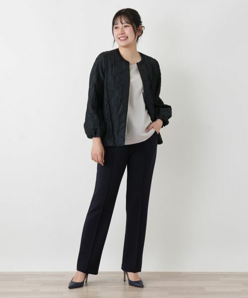 Leilian / レリアン テーラードジャケット | ノーカラージップジャケット【ROCHAS Premiere】 | 詳細1