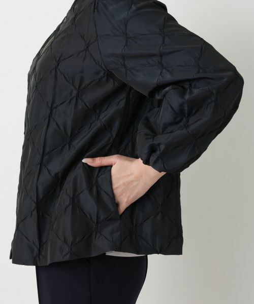 Leilian / レリアン テーラードジャケット | ノーカラージップジャケット【ROCHAS Premiere】 | 詳細10