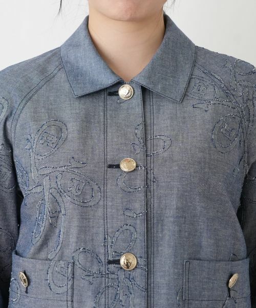Leilian / レリアン テーラードジャケット | ボタニカル刺繍ジャケット【ROCHAS Premiere】 | 詳細10