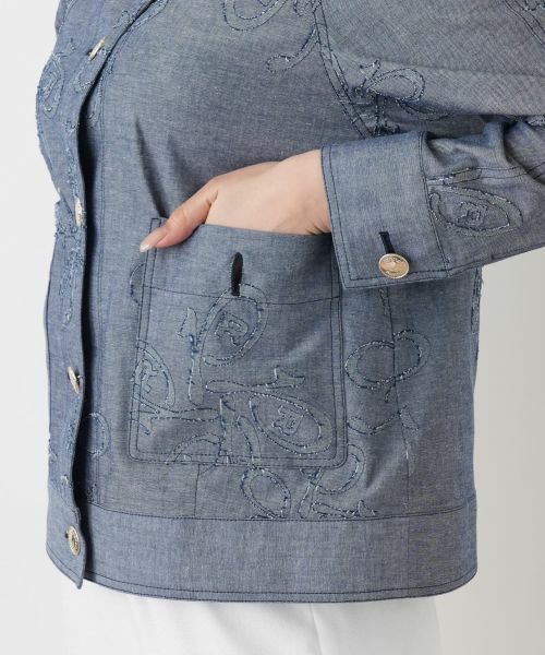 Leilian / レリアン テーラードジャケット | ボタニカル刺繍ジャケット【ROCHAS Premiere】 | 詳細13