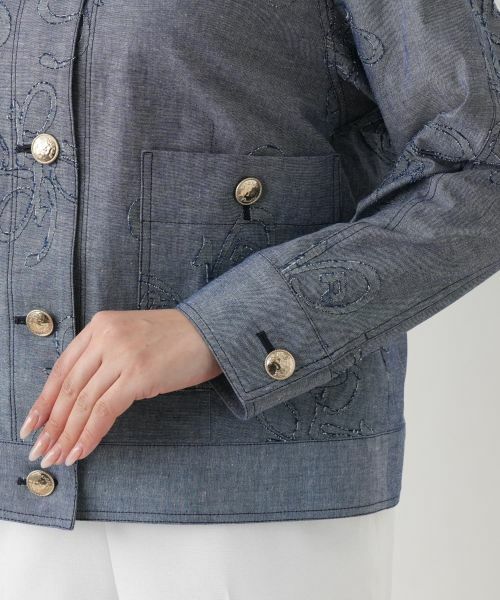 Leilian / レリアン テーラードジャケット | ボタニカル刺繍ジャケット【ROCHAS Premiere】 | 詳細14