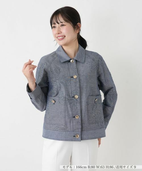 Leilian / レリアン テーラードジャケット | ボタニカル刺繍ジャケット【ROCHAS Premiere】 | 詳細3