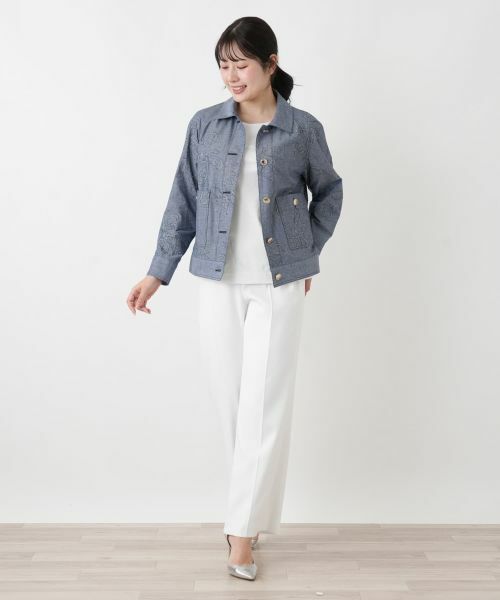 Leilian / レリアン テーラードジャケット | ボタニカル刺繍ジャケット【ROCHAS Premiere】 | 詳細4