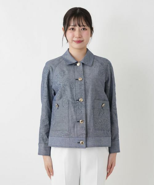 Leilian / レリアン テーラードジャケット | ボタニカル刺繍ジャケット【ROCHAS Premiere】 | 詳細7