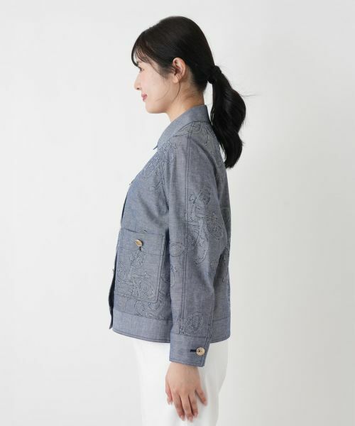 Leilian / レリアン テーラードジャケット | ボタニカル刺繍ジャケット【ROCHAS Premiere】 | 詳細8