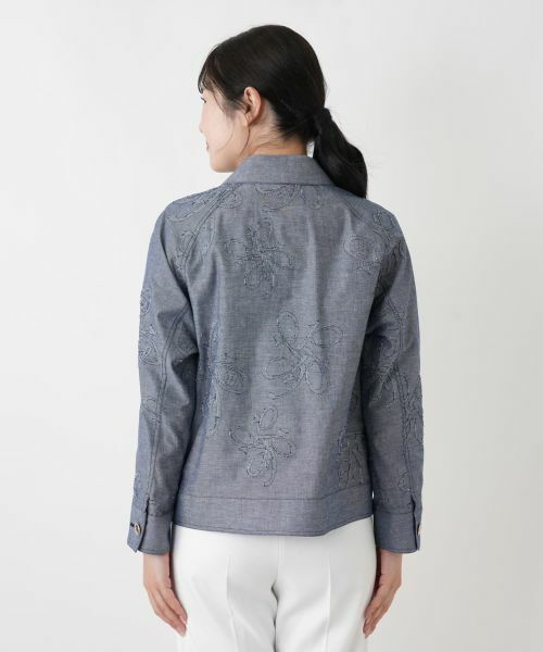 Leilian / レリアン テーラードジャケット | ボタニカル刺繍ジャケット【ROCHAS Premiere】 | 詳細9
