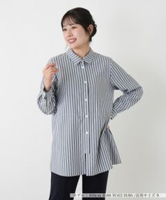 Leilian / レリアン シャツ・ブラウス | ストライプブラウジングブラウス【ROCHAS Premiere】