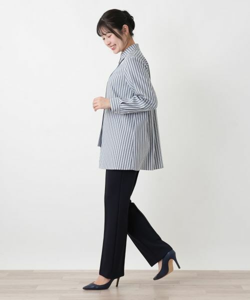 Leilian / レリアン シャツ・ブラウス | ストライプブラウジングブラウス【ROCHAS Premiere】 | 詳細2