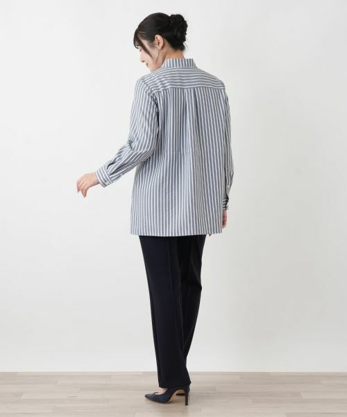Leilian / レリアン シャツ・ブラウス | ストライプブラウジングブラウス【ROCHAS Premiere】 | 詳細3