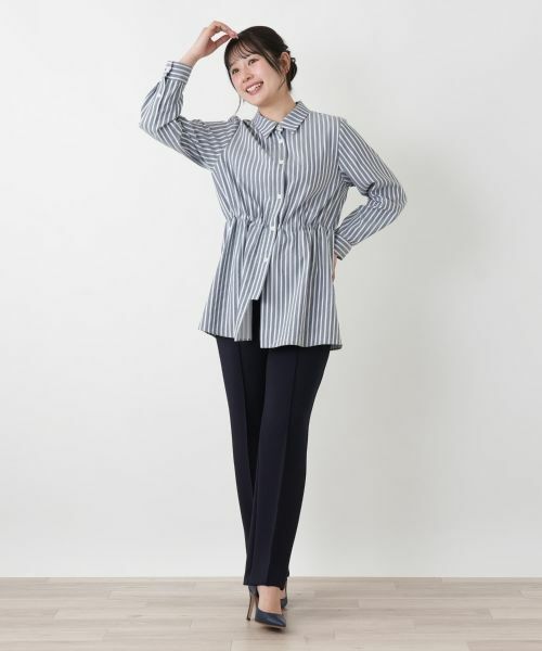 Leilian / レリアン シャツ・ブラウス | ストライプブラウジングブラウス【ROCHAS Premiere】 | 詳細4