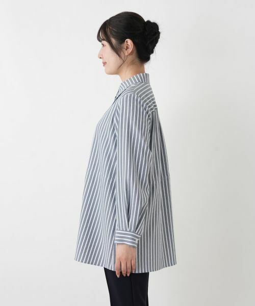 Leilian / レリアン シャツ・ブラウス | ストライプブラウジングブラウス【ROCHAS Premiere】 | 詳細6