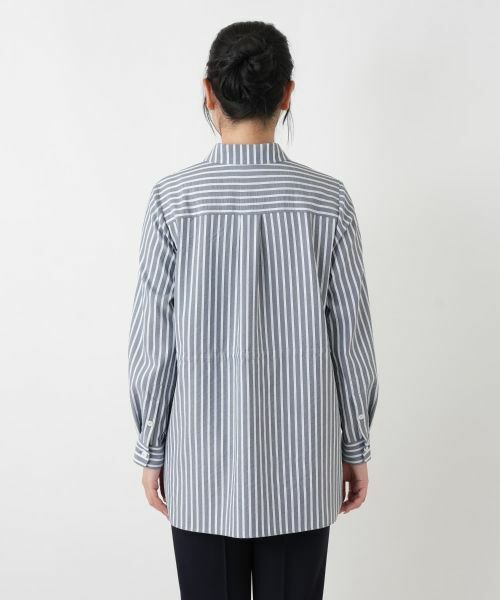 Leilian / レリアン シャツ・ブラウス | ストライプブラウジングブラウス【ROCHAS Premiere】 | 詳細7