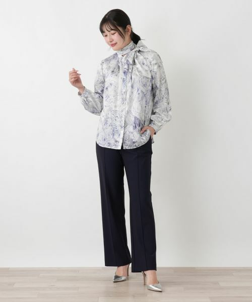 Leilian / レリアン シャツ・ブラウス | プリントボウタイブラウス【ROCHAS Premiere】【ERICA】 | 詳細1