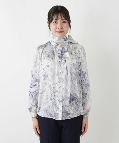 Leilian / レリアン シャツ・ブラウス | プリントボウタイブラウス【ROCHAS Premiere】【ERICA】 | 詳細5