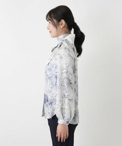Leilian / レリアン シャツ・ブラウス | プリントボウタイブラウス【ROCHAS Premiere】【ERICA】 | 詳細6