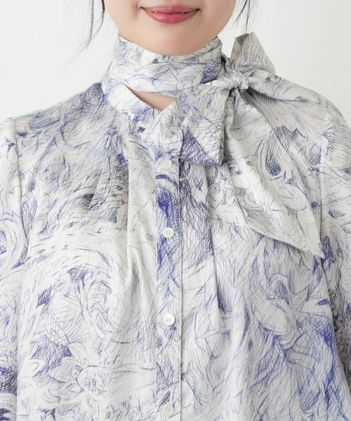 Leilian / レリアン シャツ・ブラウス | プリントボウタイブラウス【ROCHAS Premiere】【ERICA】 | 詳細8