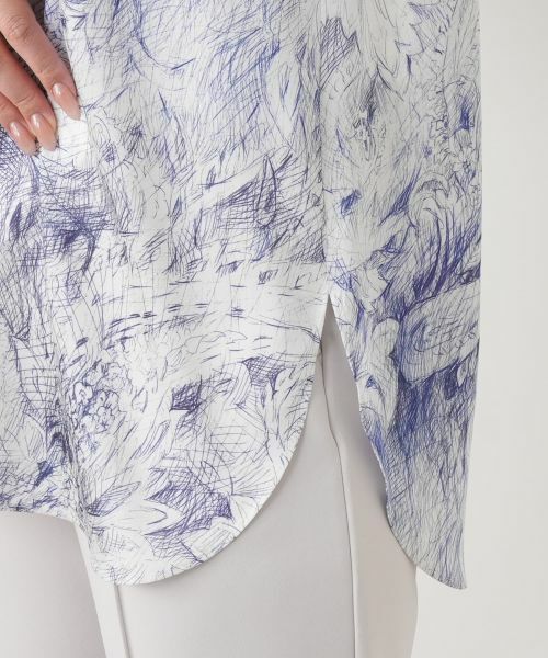 Leilian / レリアン シャツ・ブラウス | プリント比翼スキッパーブラウス【ROCHAS Premiere】【ERICA】 | 詳細12