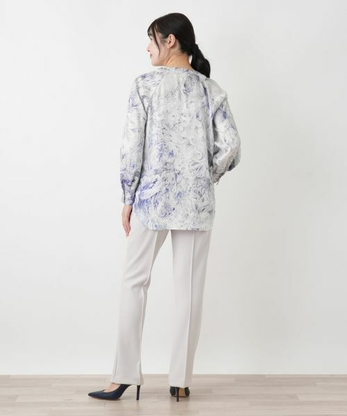 Leilian / レリアン シャツ・ブラウス | プリント比翼スキッパーブラウス【ROCHAS Premiere】【ERICA】 | 詳細3