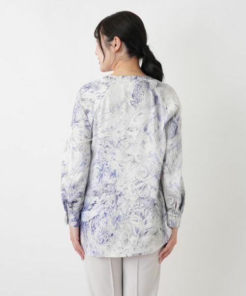 Leilian / レリアン シャツ・ブラウス | プリント比翼スキッパーブラウス【ROCHAS Premiere】【ERICA】 | 詳細6