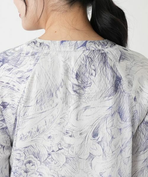 Leilian / レリアン シャツ・ブラウス | プリント比翼スキッパーブラウス【ROCHAS Premiere】【ERICA】 | 詳細8