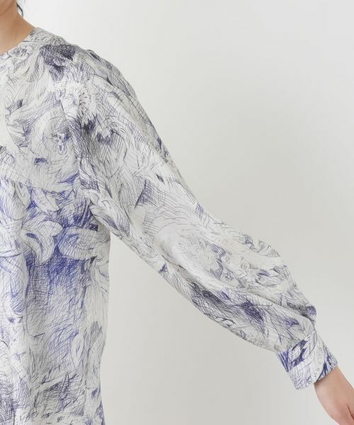 Leilian / レリアン シャツ・ブラウス | プリント比翼スキッパーブラウス【ROCHAS Premiere】【ERICA】 | 詳細9