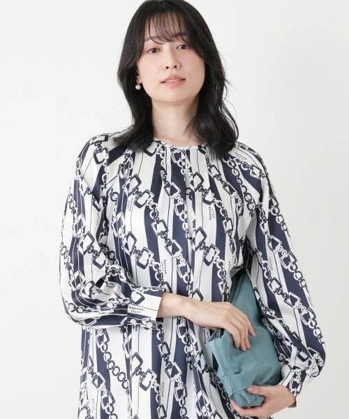 Leilian / レリアン シャツ・ブラウス | プリントタックブラウス【ROCHAS Premiere】【RATTI】 | 詳細1