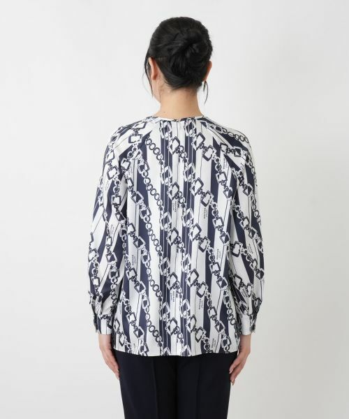Leilian / レリアン シャツ・ブラウス | プリントタックブラウス【ROCHAS Premiere】【RATTI】 | 詳細10