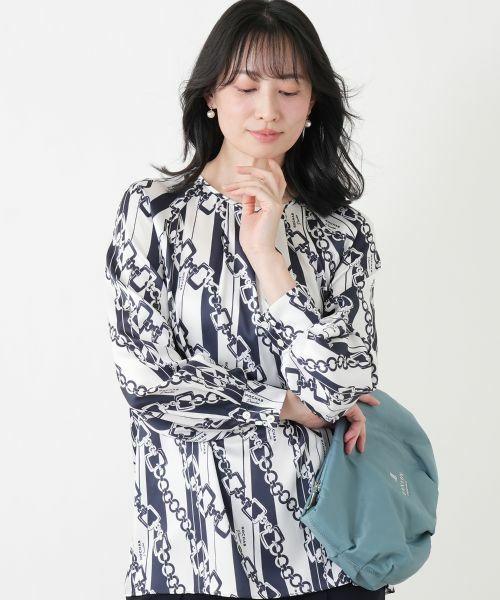 Leilian / レリアン シャツ・ブラウス | プリントタックブラウス【ROCHAS Premiere】【RATTI】 | 詳細2