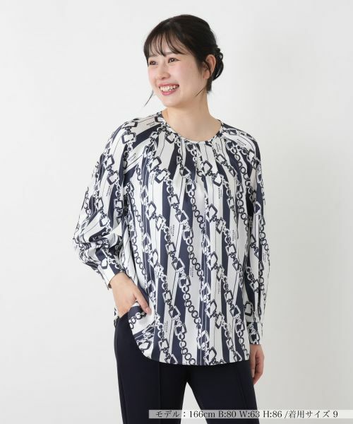 Leilian / レリアン シャツ・ブラウス | プリントタックブラウス【ROCHAS Premiere】【RATTI】 | 詳細4