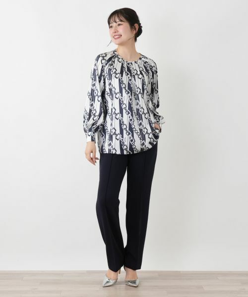 Leilian / レリアン シャツ・ブラウス | プリントタックブラウス【ROCHAS Premiere】【RATTI】 | 詳細5