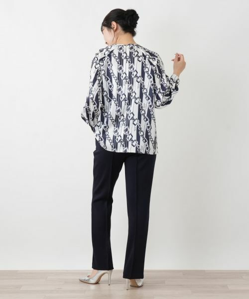 Leilian / レリアン シャツ・ブラウス | プリントタックブラウス【ROCHAS Premiere】【RATTI】 | 詳細7