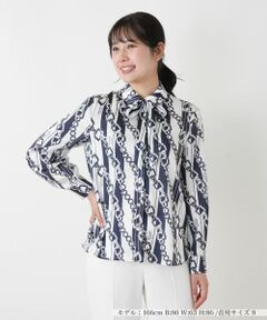 Leilian / レリアン シャツ・ブラウス | プリントボウタイブラウス【ROCHAS Premiere】【RATTI】