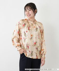 Leilian / レリアン シャツ・ブラウス | プリントフリルカラーブラウス【ROCHAS Premiere】